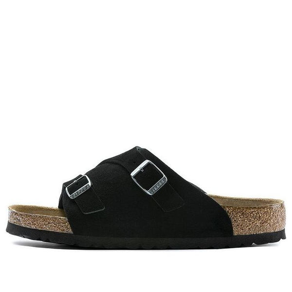 

Тапочки zrich soft footbed suede leather sandals 'black' Birkenstock, черный