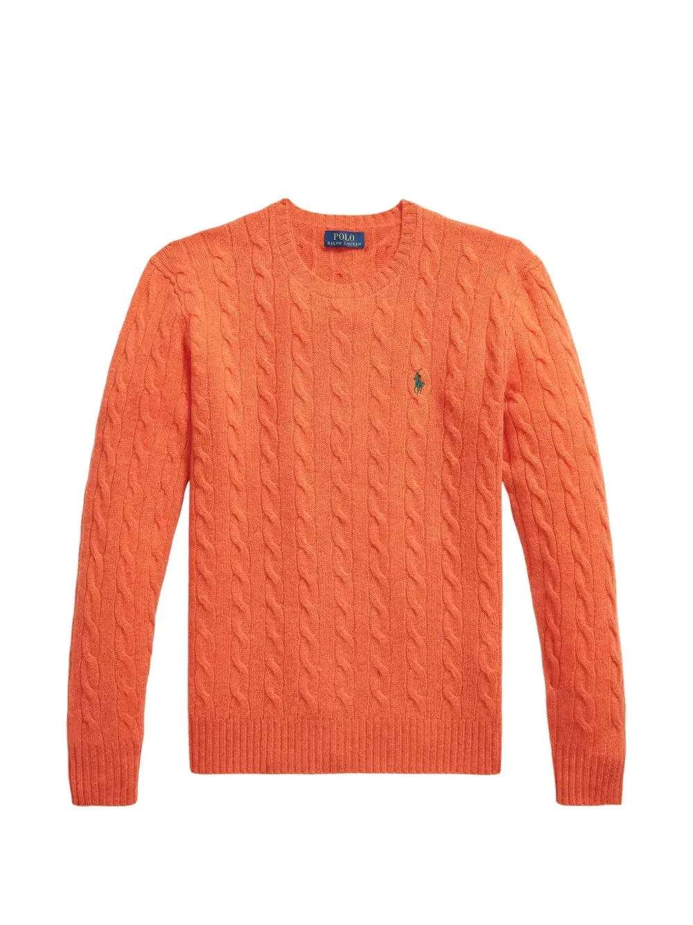 Джемпер фактурной вязки из смесового кашемира POLO RALPH LAUREN, оранжевый