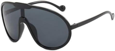 

Винтажные солнцезащитные очки большого размера для женщин и мужчин, модные цельные солнцезащитные очки в крупной оправе, ветрозащитные солнцезащитные очки MTZJH, Black Black