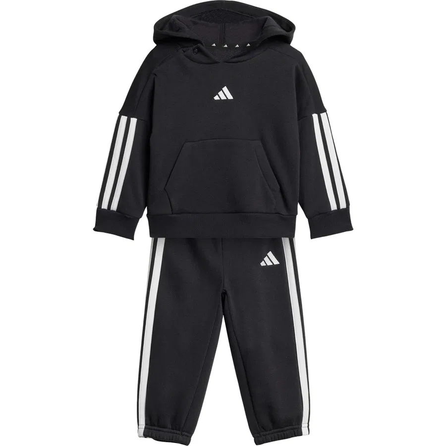 Комплект спортивных штанов и кофты с принтом 3-полосный adidas Sportswear Essentials Joggers Set Kids, Черно-белый — фото 3