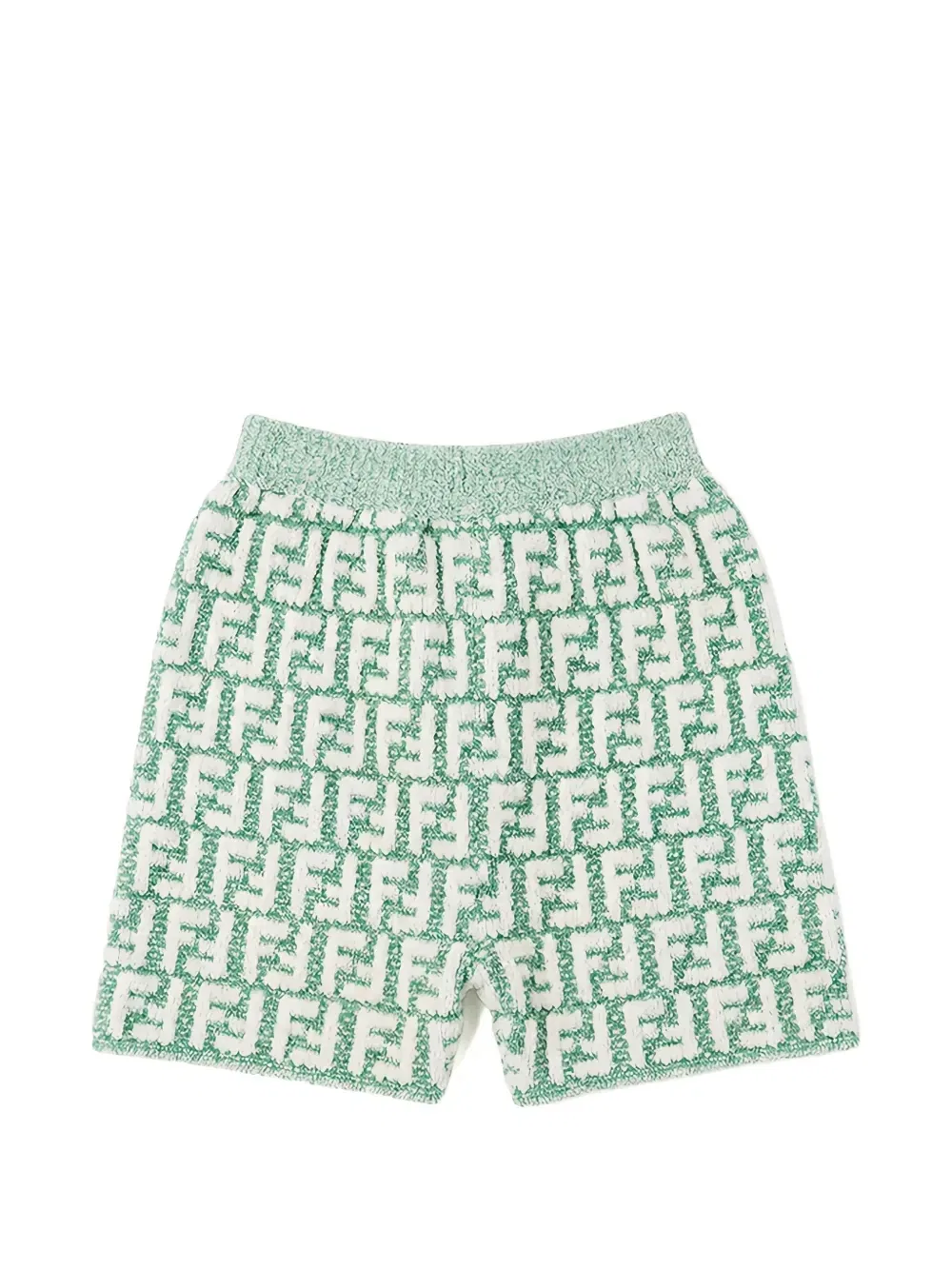Шорты с жаккардовым логотипом FF Fendi Kids, зеленый — фото 2