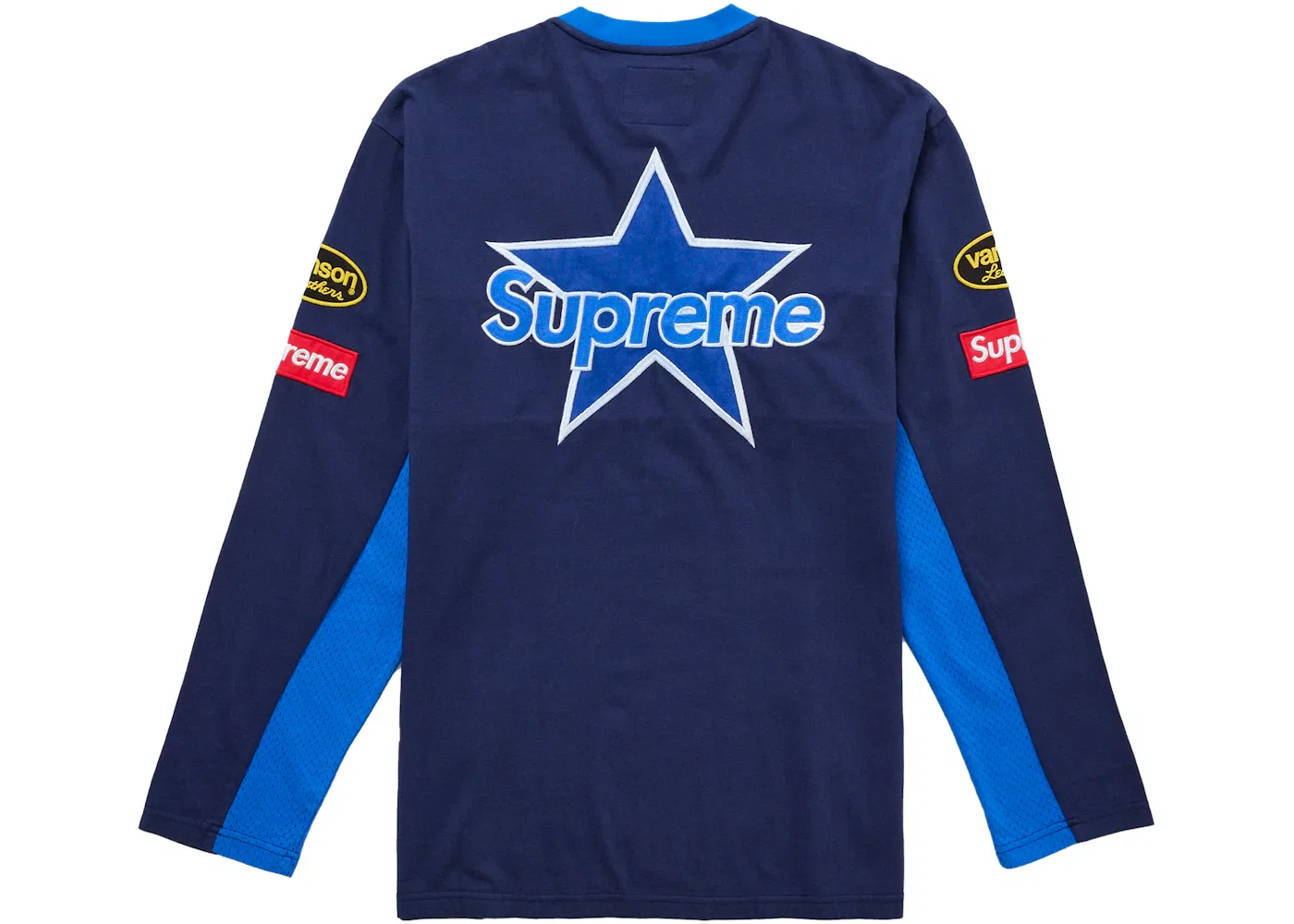 Мужская футболка с длинным рукавом Vanson Leathers Supreme, Navy — фото 2