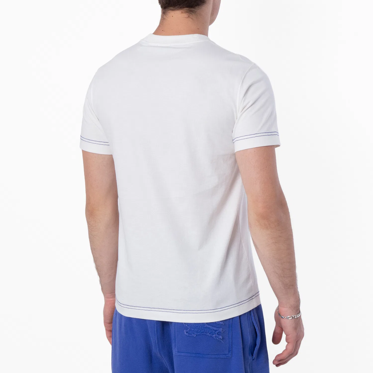 Футболка хлопковая с вышитым логотипом Logo-Embroidered Cotton Crewneck T-Shirt Burberry, Salt — фото 4