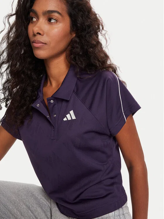 Поло regular fit Stadium 3-Stripes Tennis Inspired Jacquard Adidas, фиолетовый — фото 4