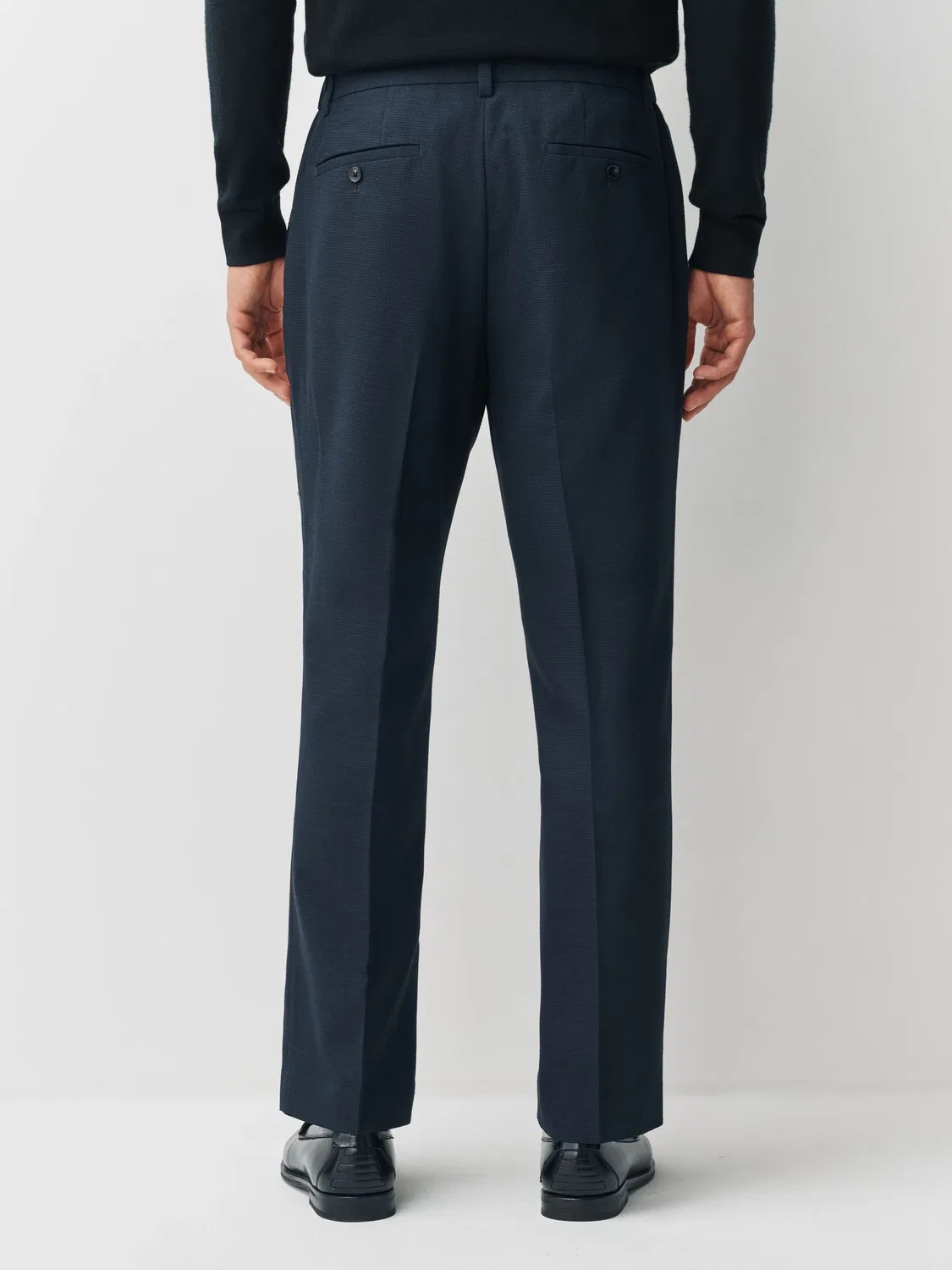 Брюки классические с заниженной талией, модель Navy Regular Fit Next, темно-синий — фото 3