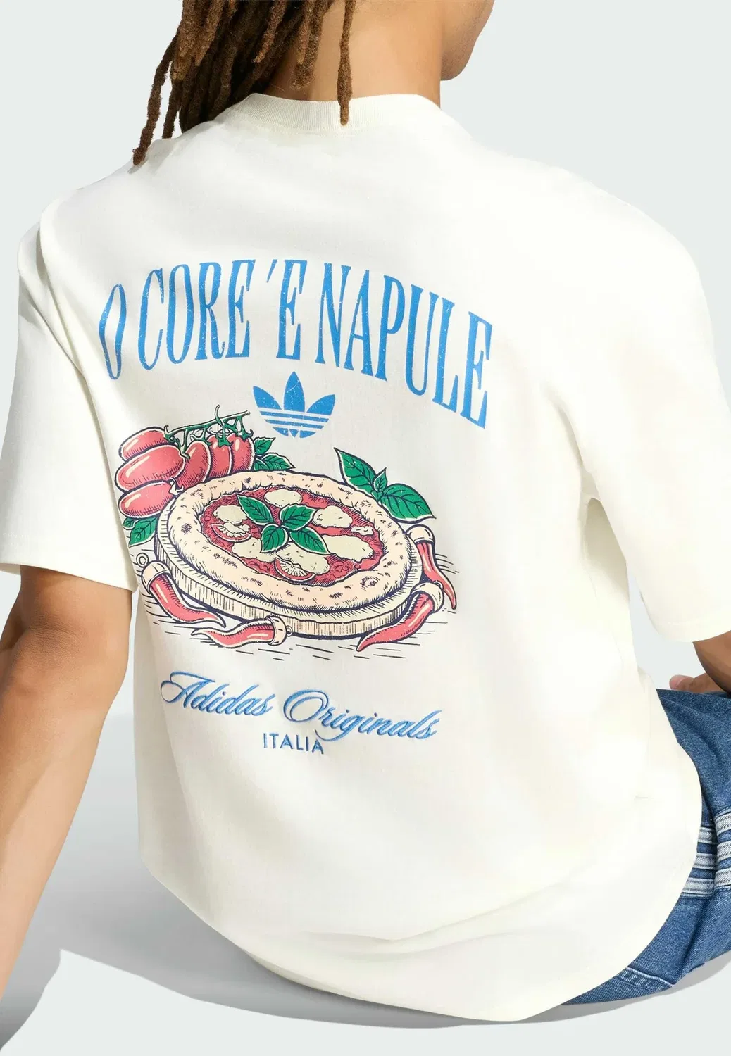 Футболка с принтом Napoli gfx - футболка с принтом Adidas Originals, Off White — фото 4