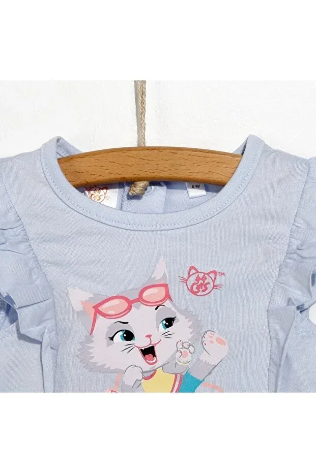Детская футболка для девочек хлопковая 44 Cats, Blue — фото 3
