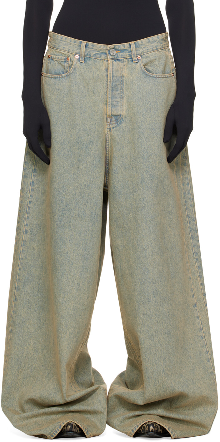 

Синие джинсы большой формы Vetements, цвет Y2K blue sand