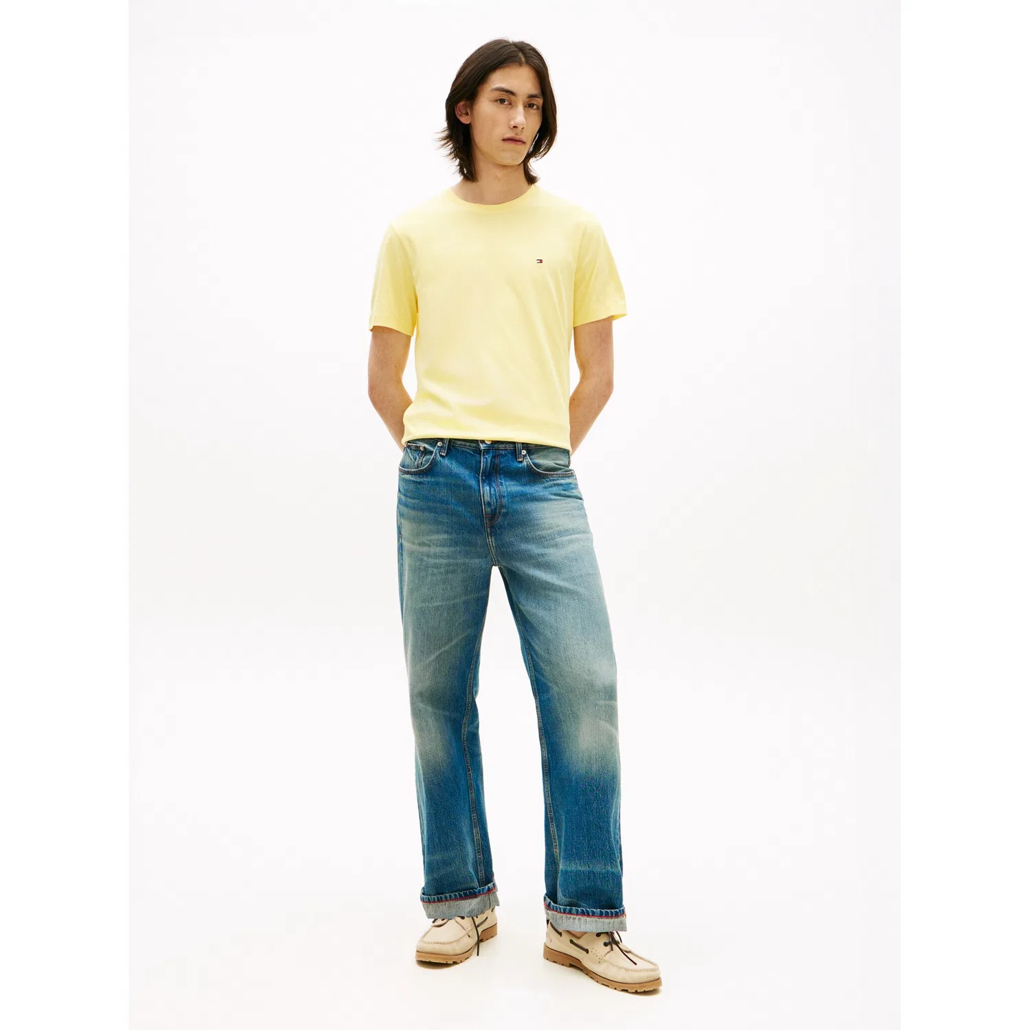 Мужская хлопковая футболка Regular Fit Tommy Hilfiger, Yellow — фото 3