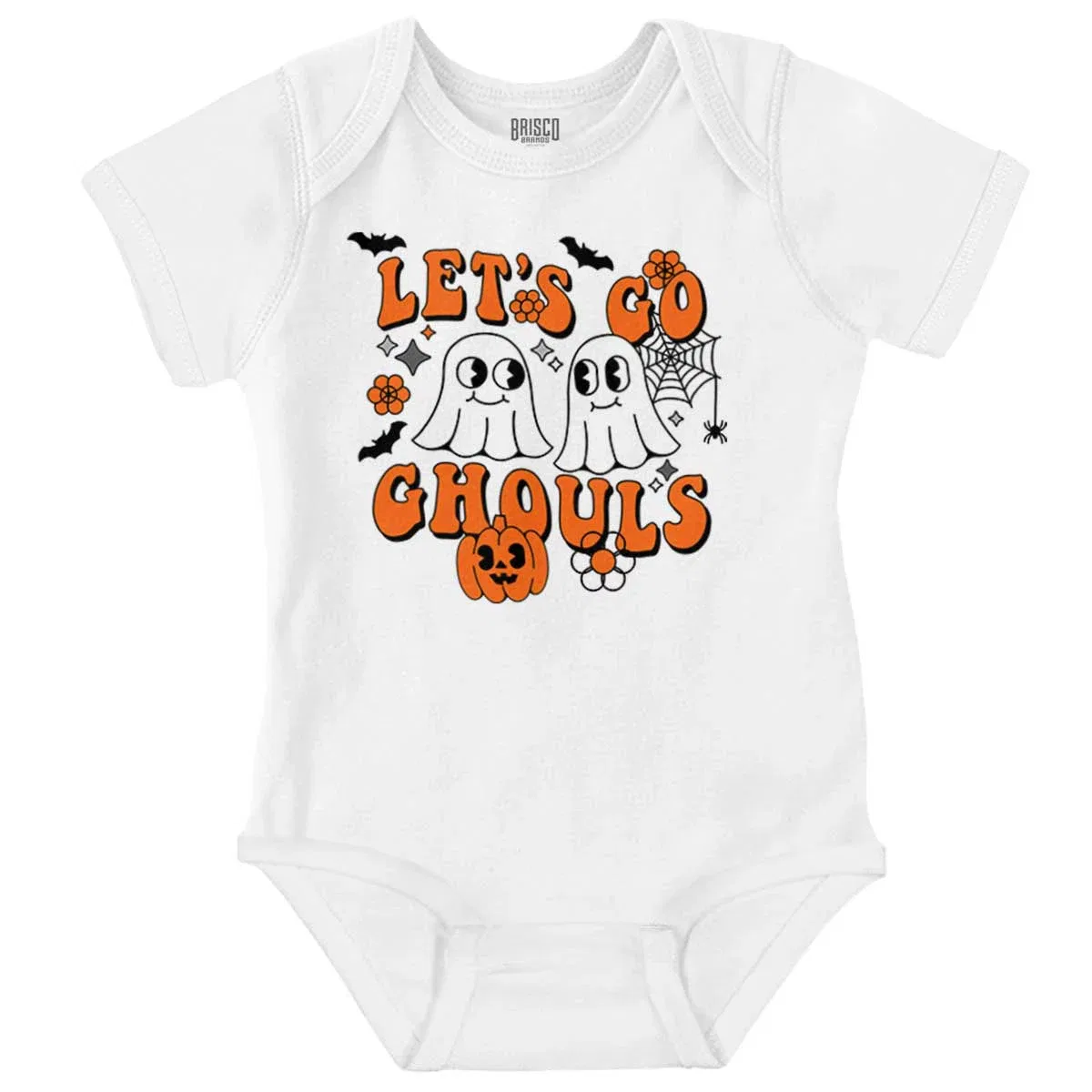 Детский боди-комбинезон с коротким рукавом Let's Go Ghouls Brisco Brands, White