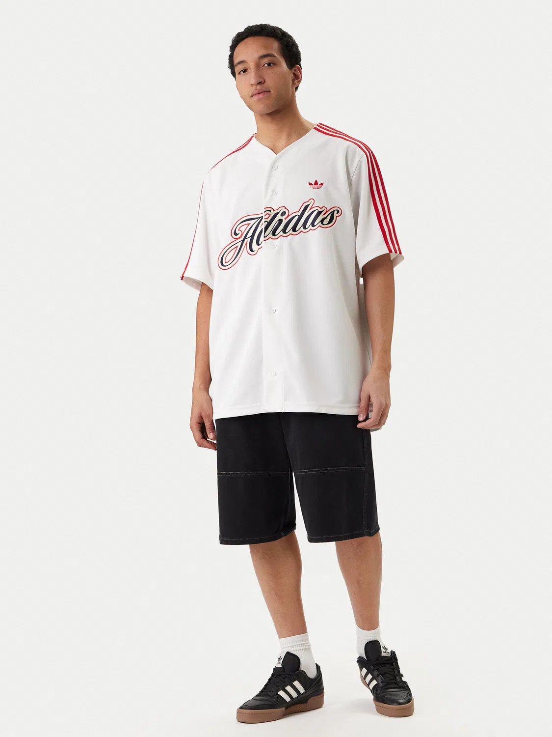 Мужская футболка оверсайз Summer League Varsity Baseball Adidas, белый — фото 2