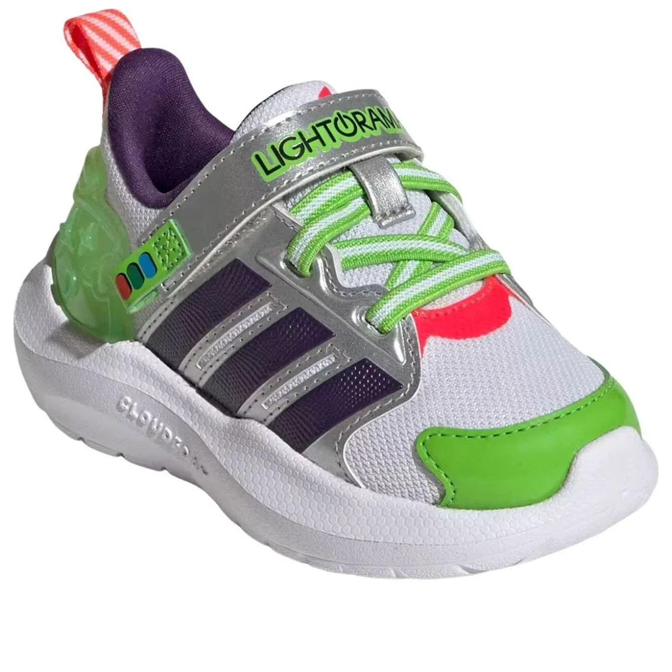 Детские кроссовки для малышей с принтом Lightorama Adidas, зеленый — фото 2