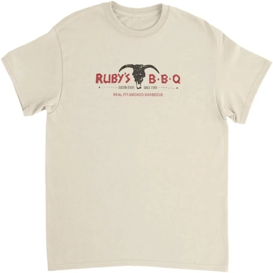 Футболка с винтажным логотипом Ruby's BBQ Regular Fit, Natural