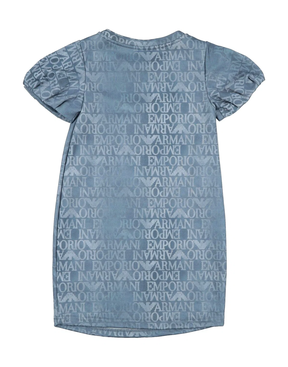 Детское платье для девочек из футера Logo-Print Giorgio Armani, темно-синий — фото 2