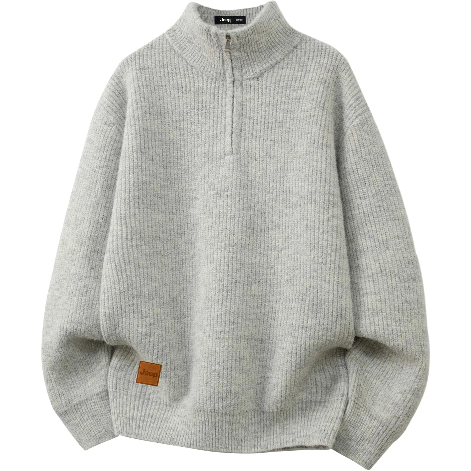 Детский свитер с полуводолазкой Jeep, Light Gray
