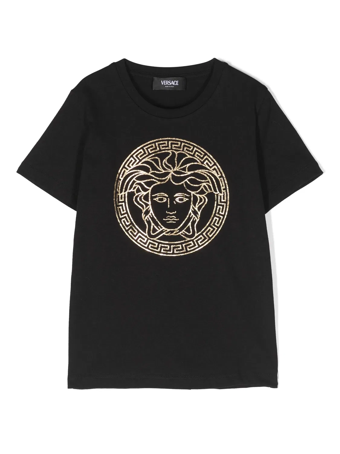 Хлопковая футболка с мотивом Medusa Versace, черный
