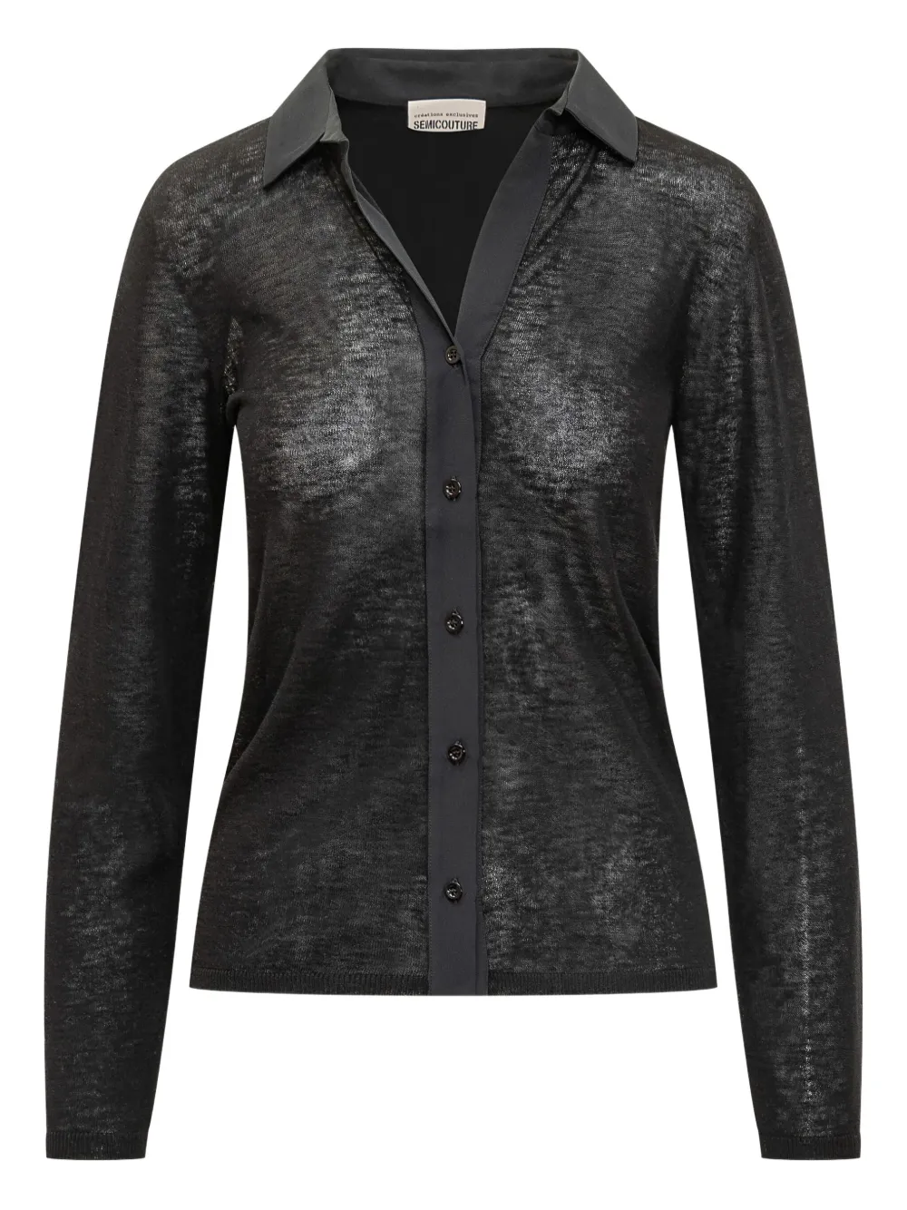 

Шерстяная рубашка Semicouture, черный