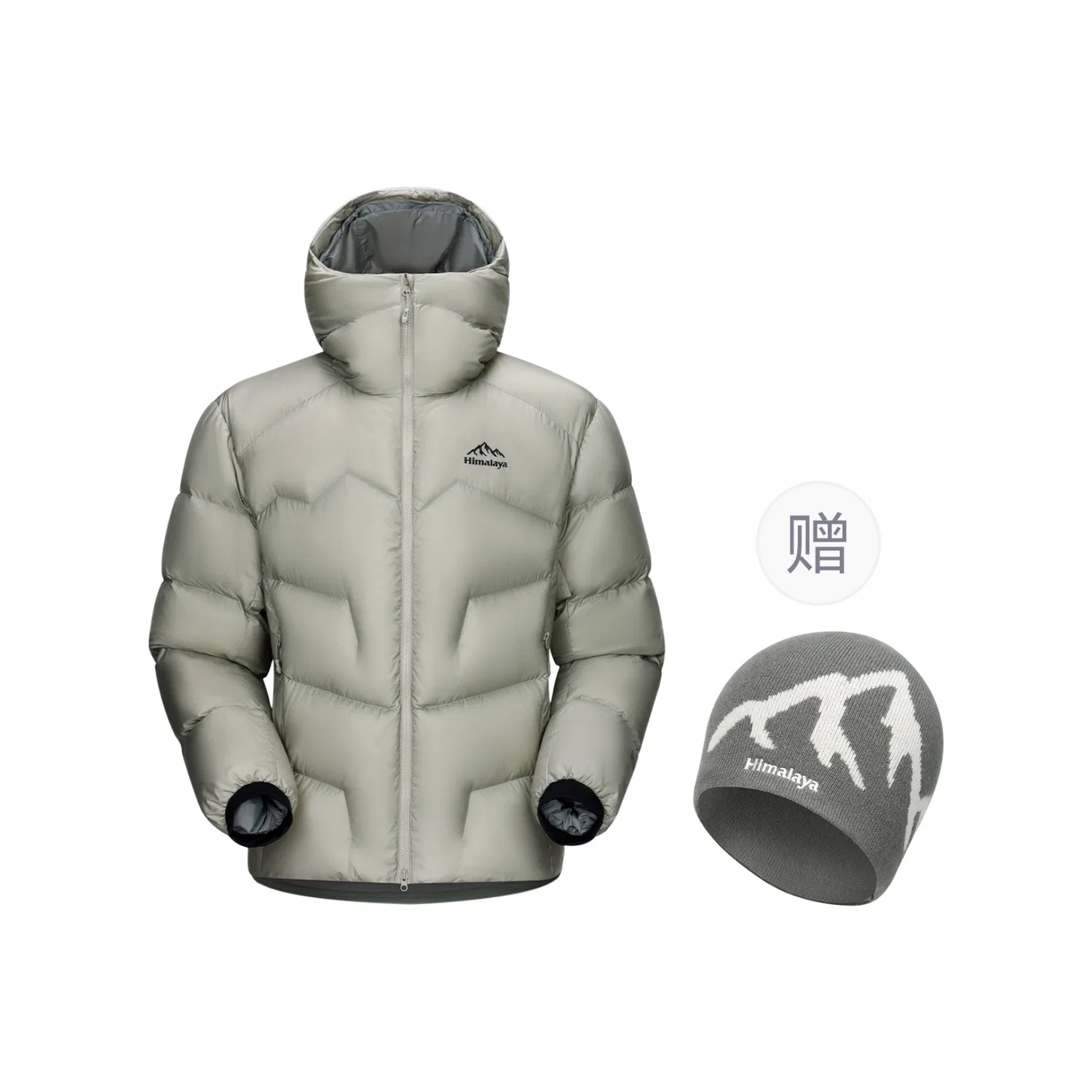 Детский пуховик с капюшоном Algae Gray Green HIMALAYA