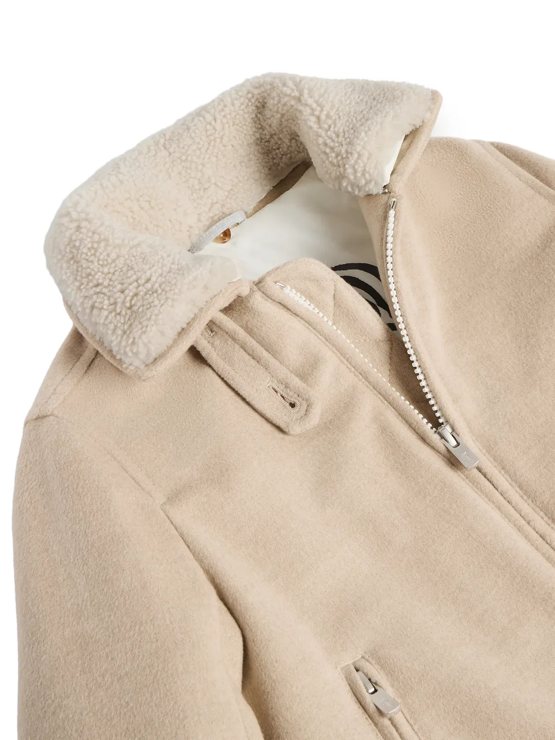 Куртка из вирджинской шерсти с подкладкой Thermore Brunello Cucinelli Kids, нейтральные цвета — фото 3