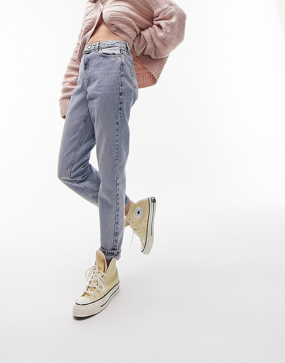 

Выбеленные джинсы Mom Topshop