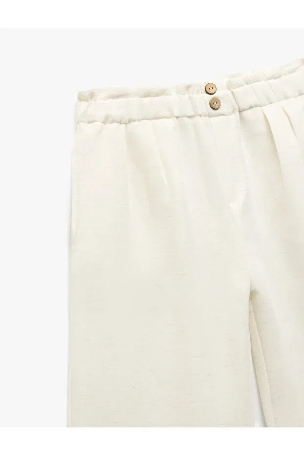 Детские брюки для девочек прямого кроя Basics Koton, White — фото 3