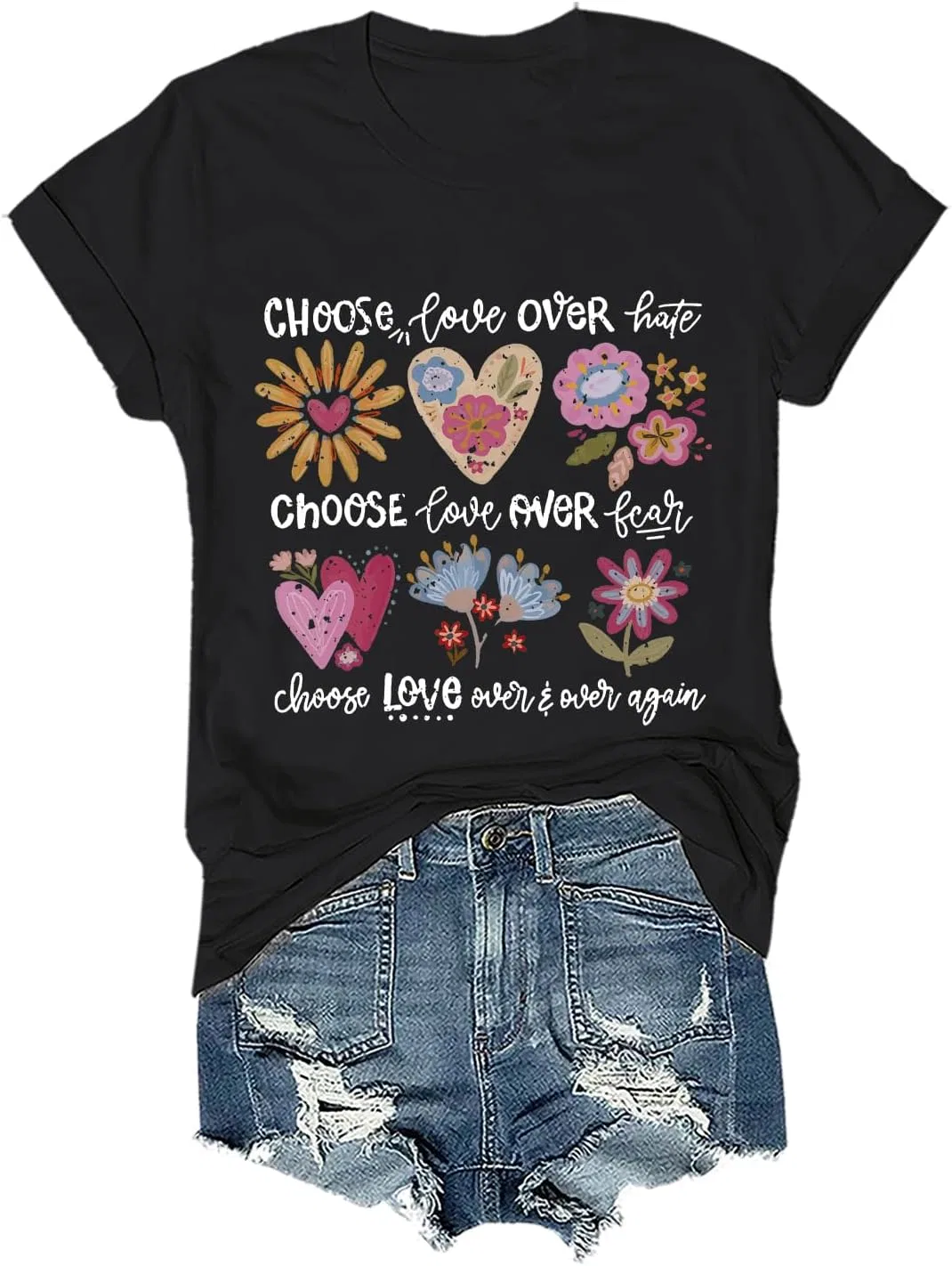 Футболка с принтом Choose Love, Black-1