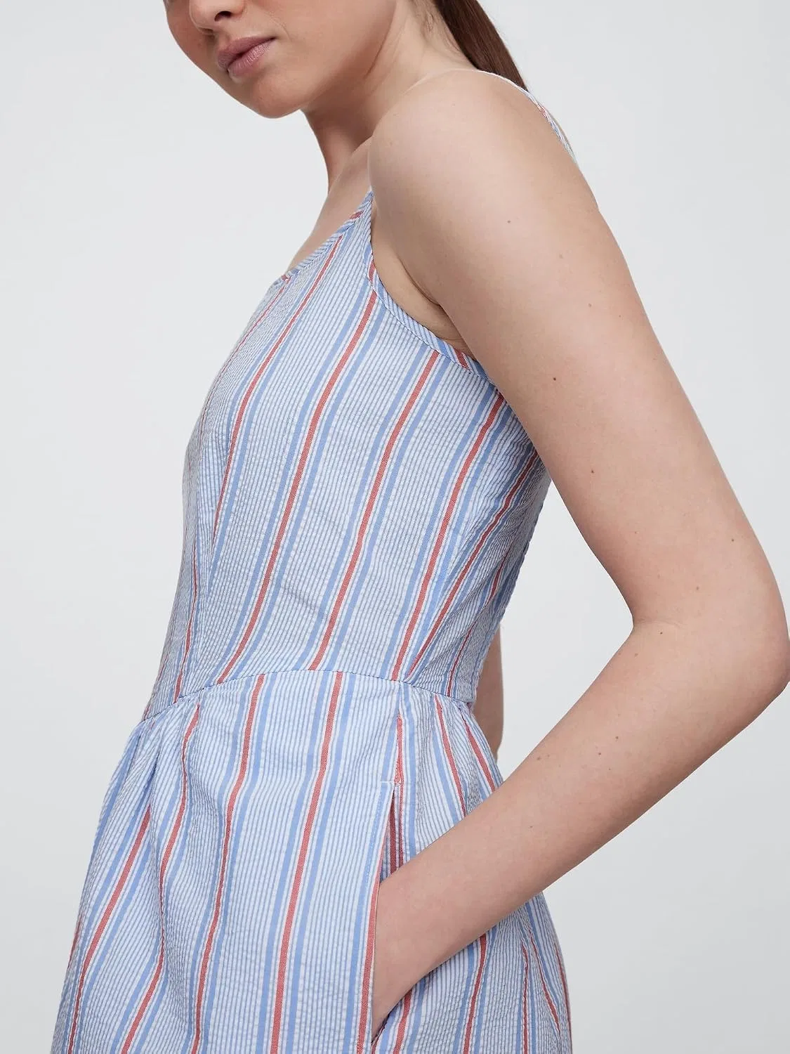 Женское платье миди с заниженной талией Gap, Sp Rwb Stripe Su25 — фото 3