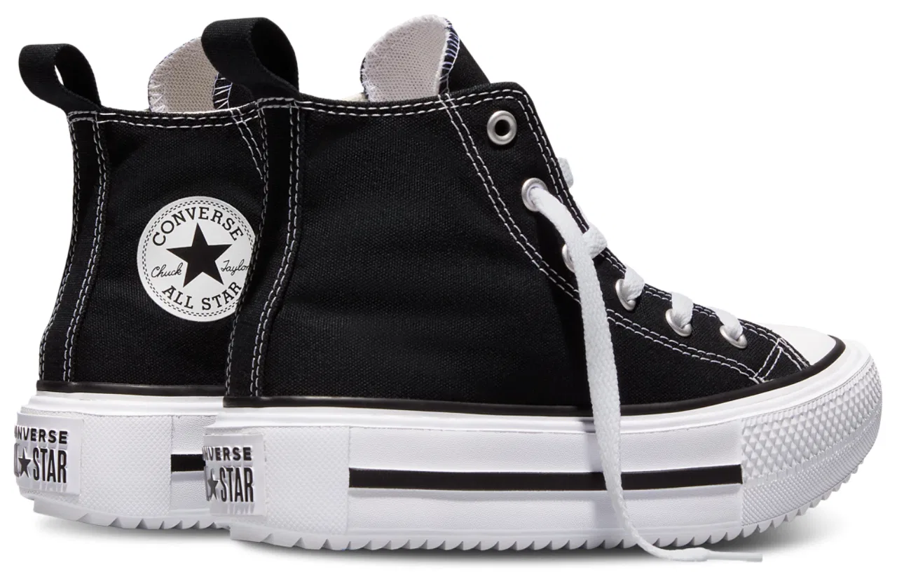Кеды для девочек Chuck Taylor All Star Lift Double Stack Converse, черный/белый — фото 3