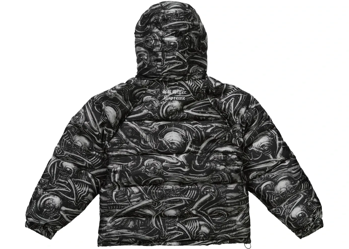 Мужская пуховая куртка с жаккардовым принтом Supreme H.R. Giger, Black — фото 3
