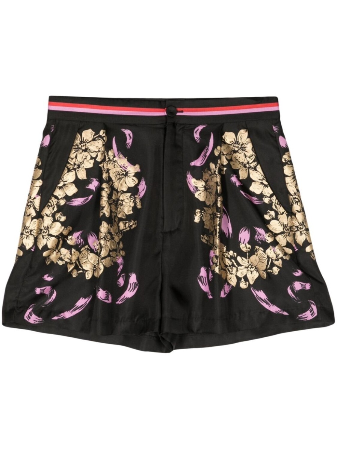 

Cynthia Rowley шелковые шорты с цветочным принтом, черный