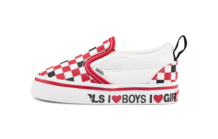 

Сандалии Vans Slip-On Classic V Toddler 'Checkerboard - I Heart'