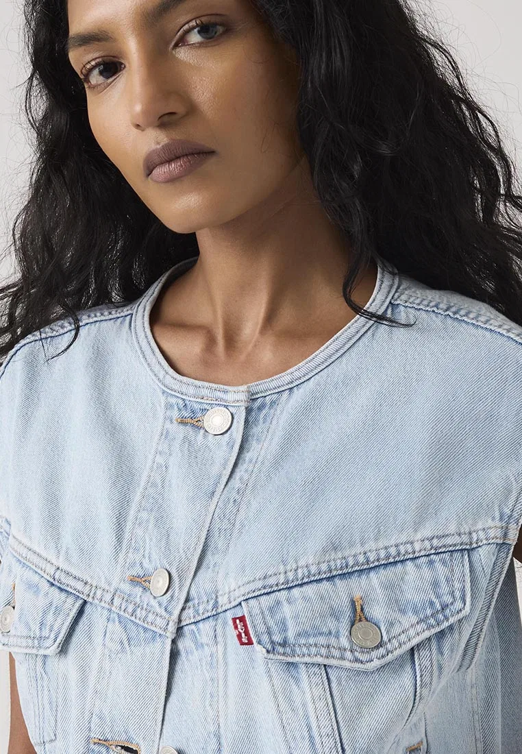 Жилет без воротника, укороченный, Levi's, мультиколор — фото 2