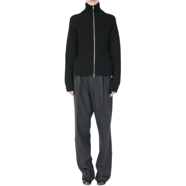 Кардиган с ребристой отделкой на молнии Maison Margiela, черный — фото 3