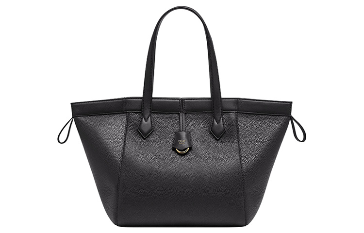 FENDI Оригами из телячьей кожи ведро сумка через плечо средний женский черный — фото 2