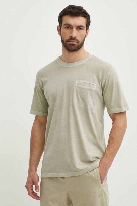 

Хлопковая футболка adidas Originals, бежевый