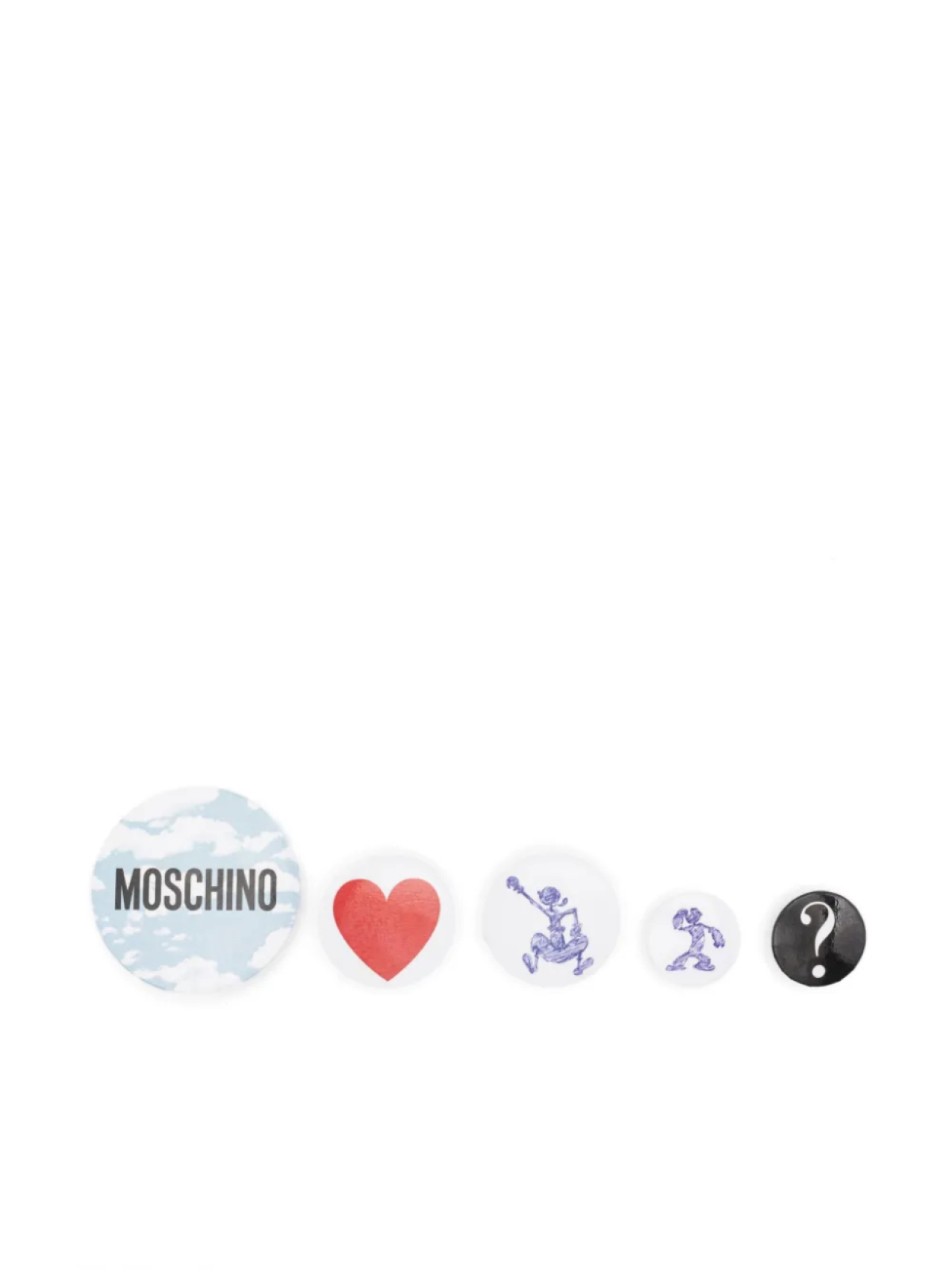 

Moschino набор из пяти значков с логотипом, белый