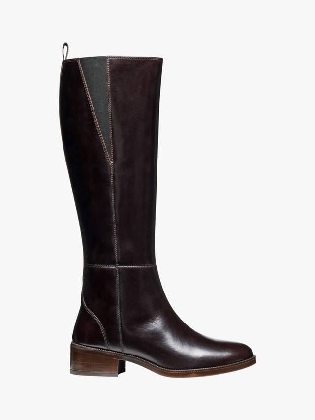Кожаные ботинки Camexia до колена Geox, Dark Brown