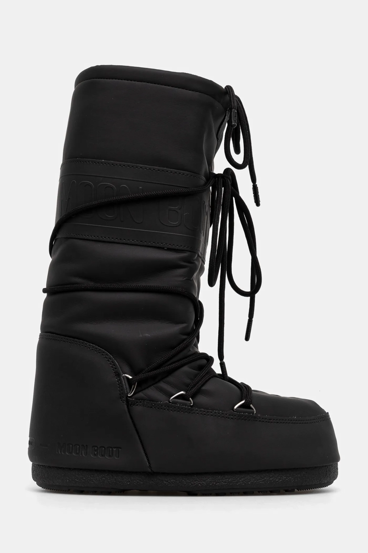 Зимние ботинки Moon Boot MB ICON RUBBER текстильные высокие, черный