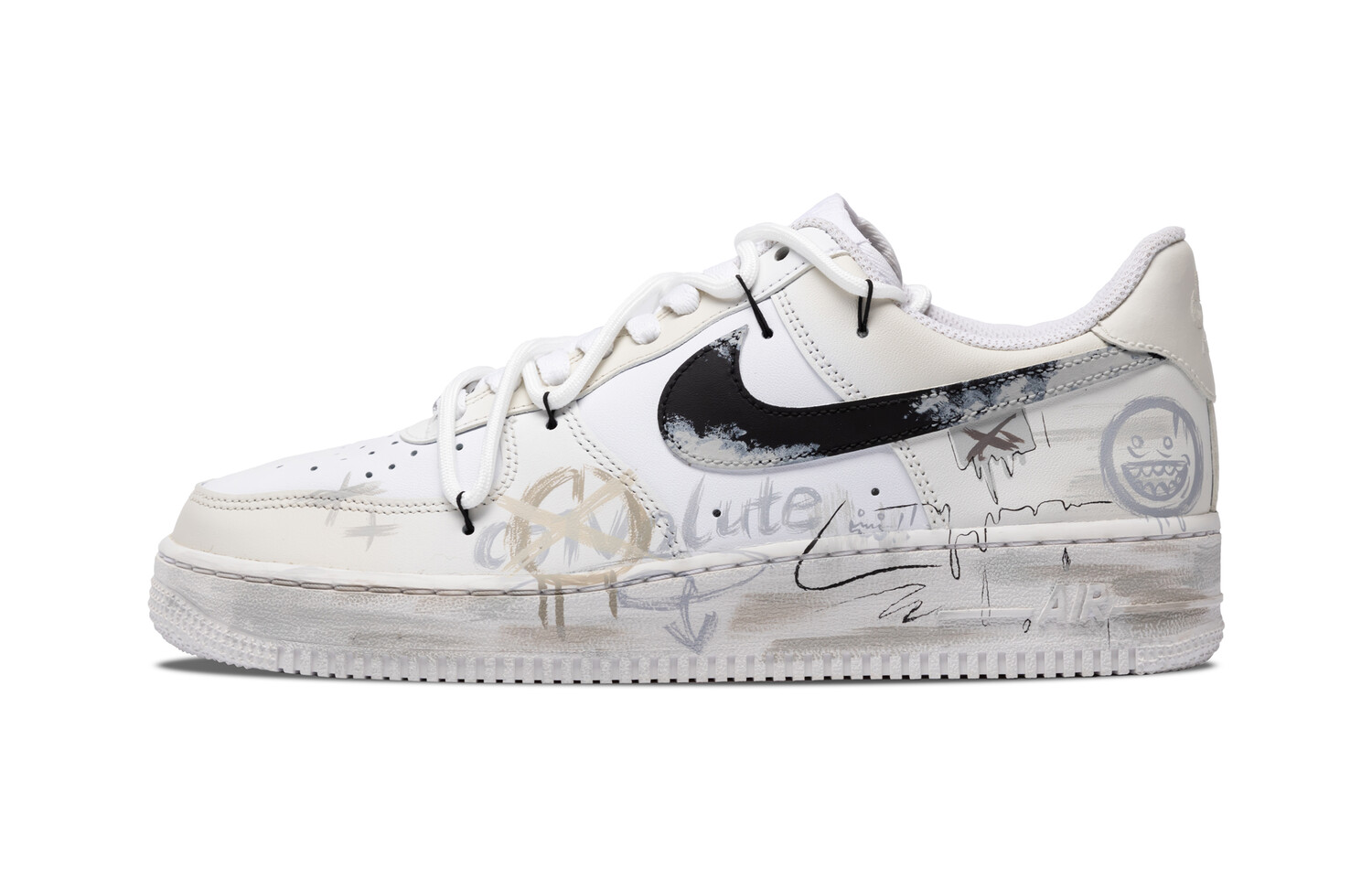 

Кроссовки Nike Air Force 1 Skateboarding Shoes Women's Low-top Grey/white/yellow, хаки