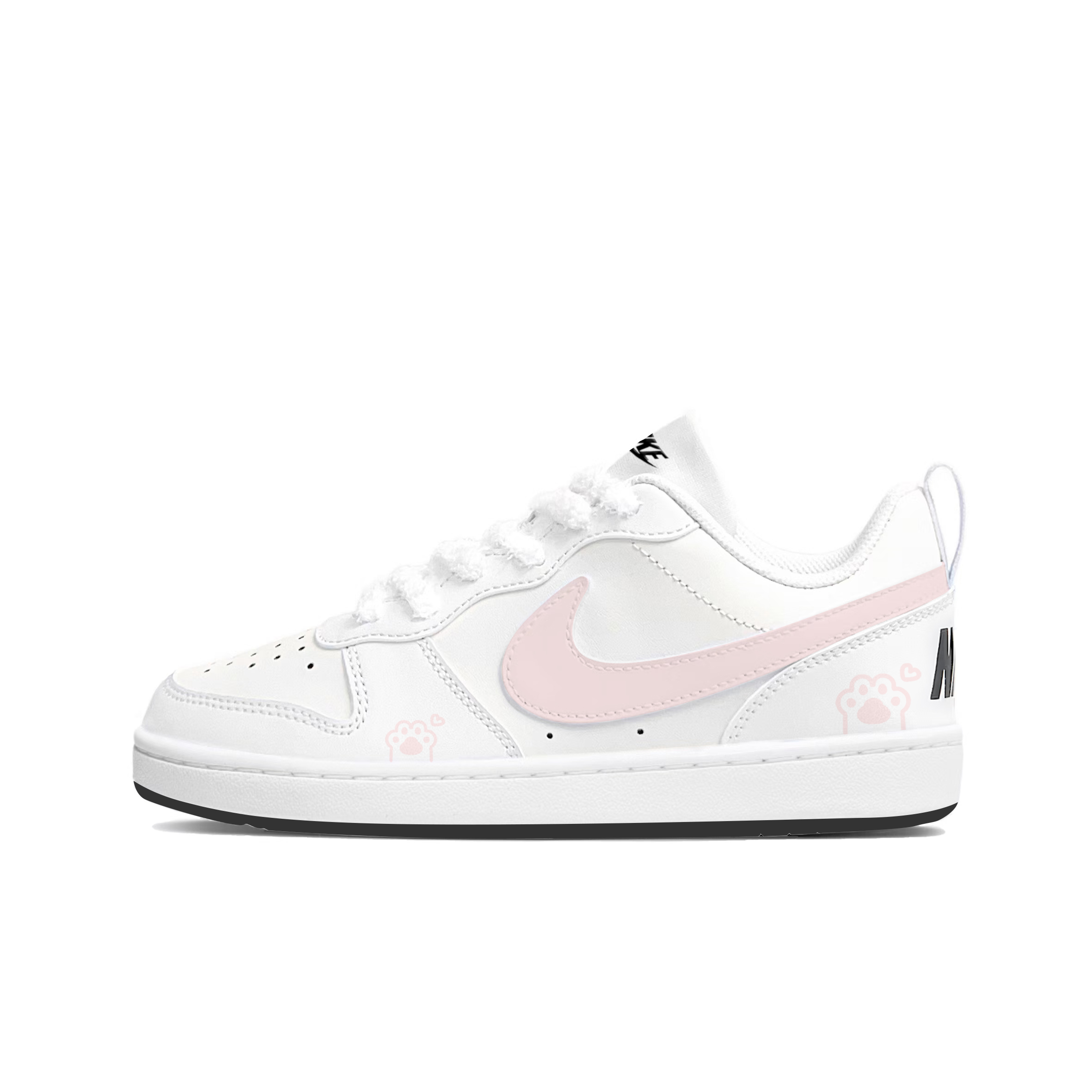 Nike Court Borough Pink Meow, амортизация в виде сумки для покупок, износостойкие низкие детские скейтбордические кроссовки Pink Teenagers — фото 4