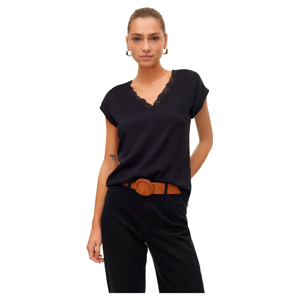 

Футболка Vero Moda Bella short sleeve v neck, черный