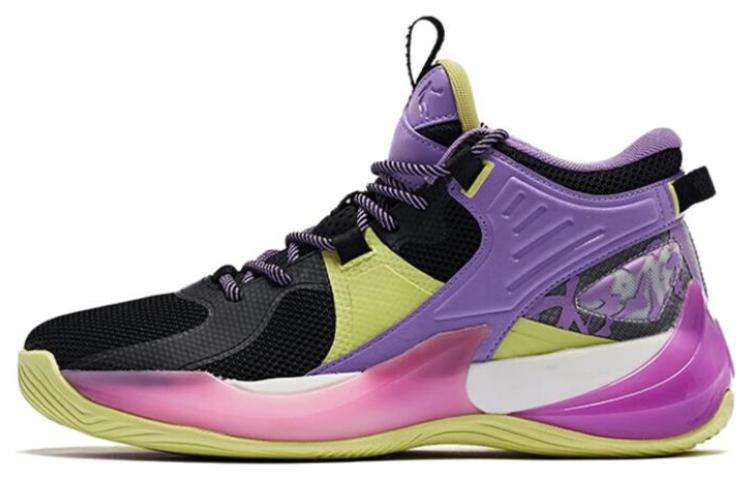 

Баскетбольные кроссовки Battle Halberd Basketball Shoes Men Mid-Top Black/cyan/purple Qiaodan