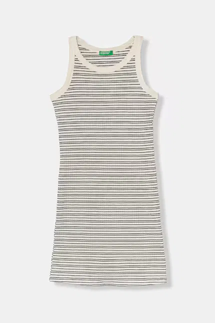 Платье мини в полоску United Colors of Benetton, бежевый