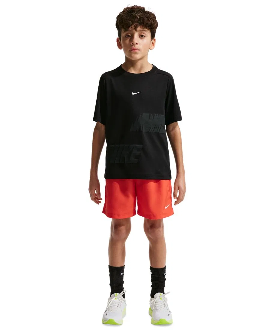 Детская футболка с коротким рукавом из быстросохнущей ткани Dri-Fit, размер 8-20 Nike, черный/белый