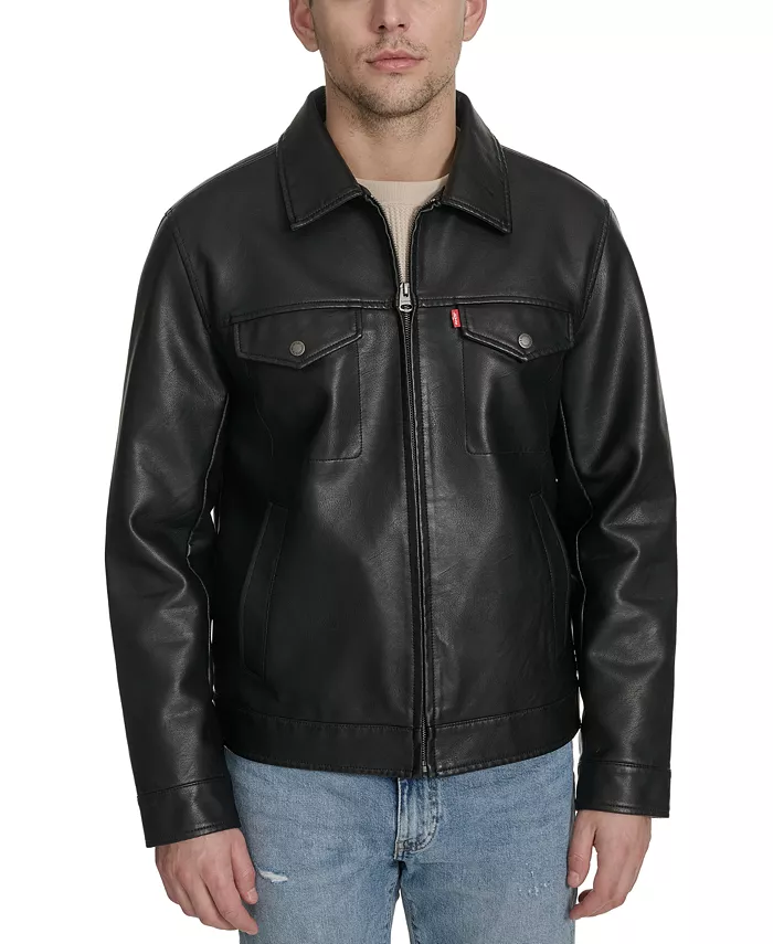 

Мужская классическая куртка из искусственной кожи Levi's, черный