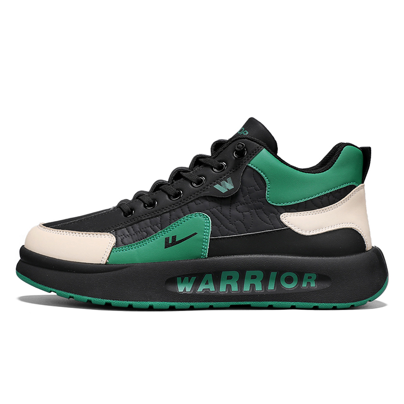 

WARRIOR Прочные дышащие скейтерские кроссовки мужские Black Rice Green (высокие), цвет Black Rice Green (High-Top Style)