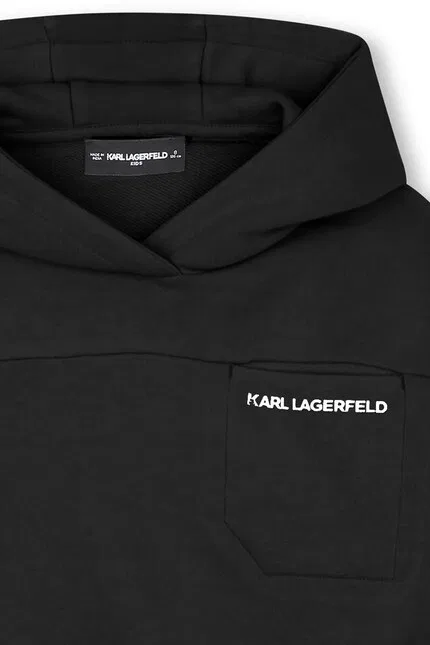 Худи детское с принтом Karl Lagerfeld, черный — фото 3
