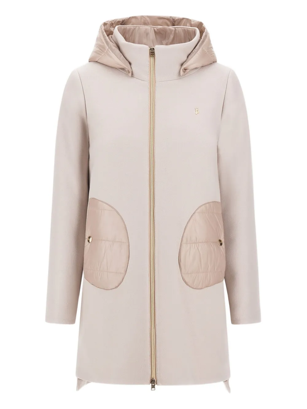 

Пальто с капюшоном и стегаными вставками Herno Kids, розовый