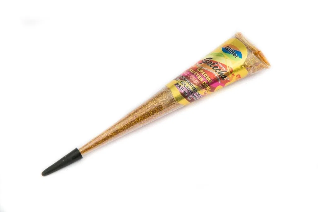 Набор золотых глиттерных гелей для тату «Instant Golden Glitter Gel Cone» от Golecha Golecha — фото 2