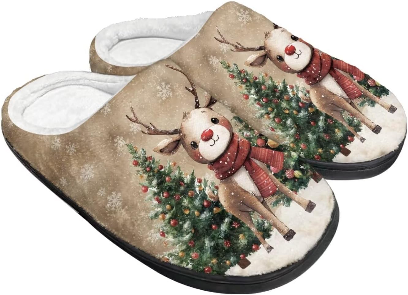 

Зимние пушистые тапочки для женщин и мужчин, мягкие и удобные тапочки, противоскользящие домашние тапочки для ходьбы Wanzuoeng, коричневый